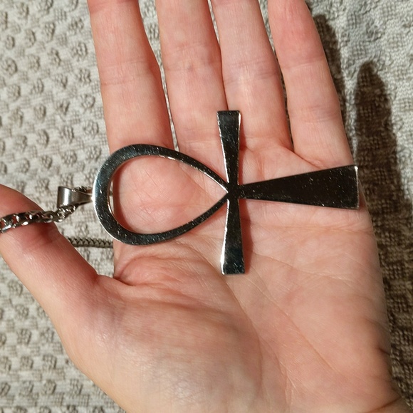 -- SOLD -- Evil Pawn Ankh Pendant Necklace Stainless Steel - Picture 7 of 7